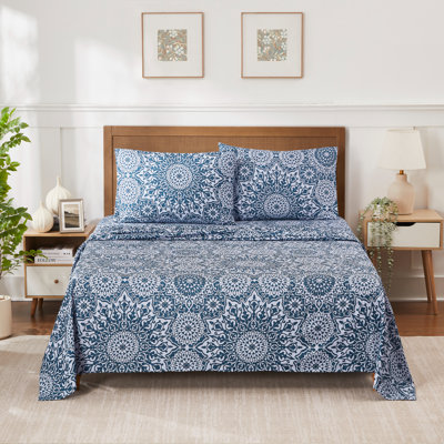 Printed Double Brushed Microfiber Bed Sheet Set