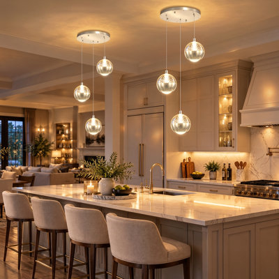 LED Globe Crystal Pendant Lights for Kitchen Island