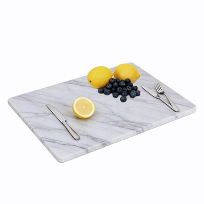 Carrara Marble Cutting Board for Kitchen, 20 x 16 Inch Large Marble Pastry Slab, White Stone Cutting Board for Dough Kneading, Baking, Rolling, Cheese