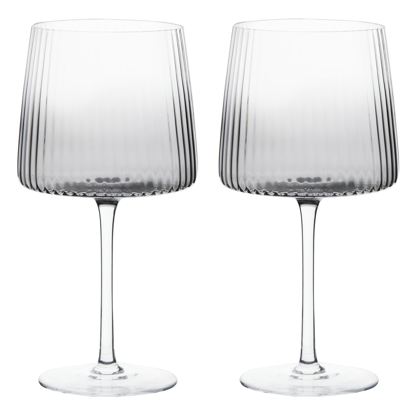 Zoya Ribbed Gin Balloon Glass, Smoke