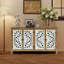 Buffet décoratif moderne - rangement 4 portes avec portes. Aspect vieilli, pour le couloir de la salle à manger. Finition peinte, conception