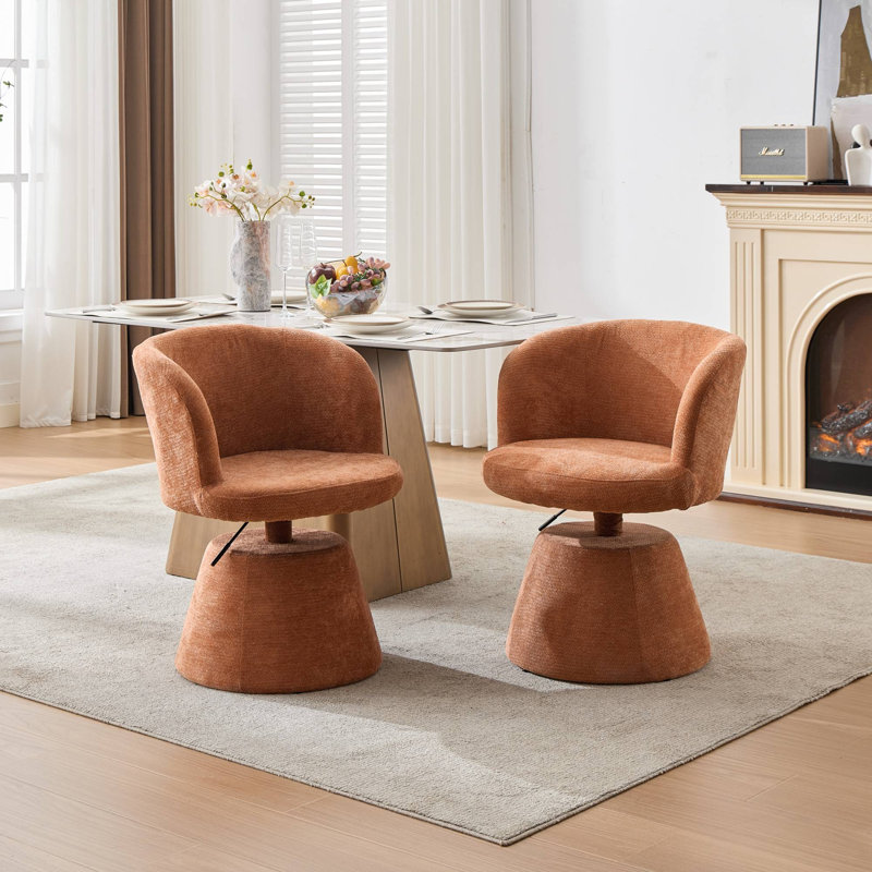 Ensemble de 2 tabourets de bar pivotants à 360 ° à hauteur réglable, chaise de salle à manger rembourrée en chenille moderne