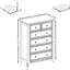 Commode 6 tiroirs beige