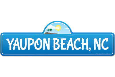 Plaque de rue Yaupon Beach en plastique robuste 7 po x 20 po