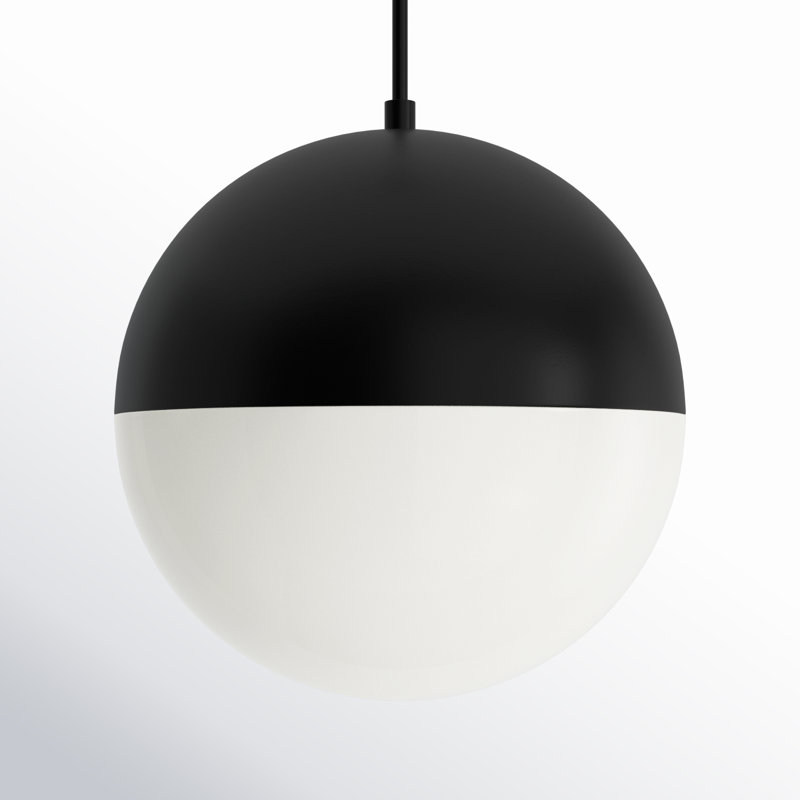 Luminaire suspendu sphère 1 lumière Kerfoot, Noir mat