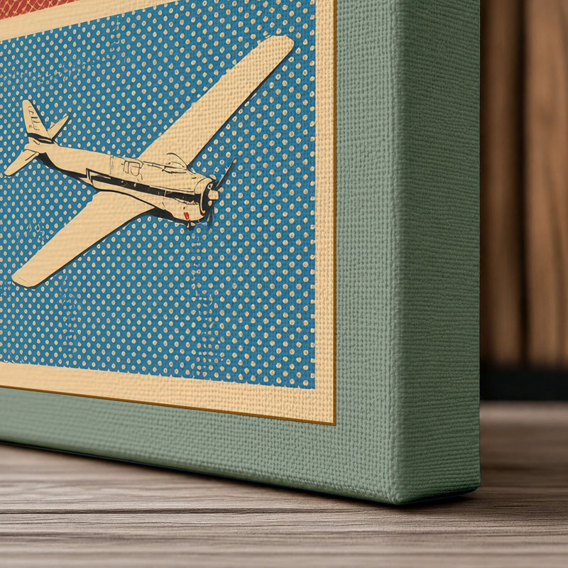 Glider Squadron Mid-Century - Wrapped Canvas, 30x20 - 76.2 x 50.8 cm, Sage Border