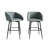 BLACK METAL SWIVEL COUNTER CHAIR IN LIGHT BLUE VELVET-775788124