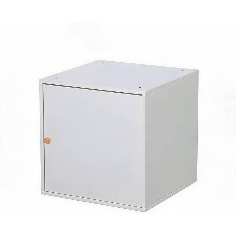 Metal Cube Storage Cabinet with Magnetic Single Door Wall Mount, White
