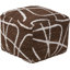 Swirl Brown Upholstered Outdoor Ottoman