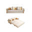 Canapé-lit beige moderne en coton avec coussins-107761304