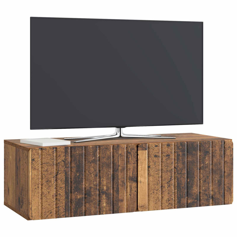 Unfinished TV Stand, Old Wood, 30cm H x 98cm L x 41cm W