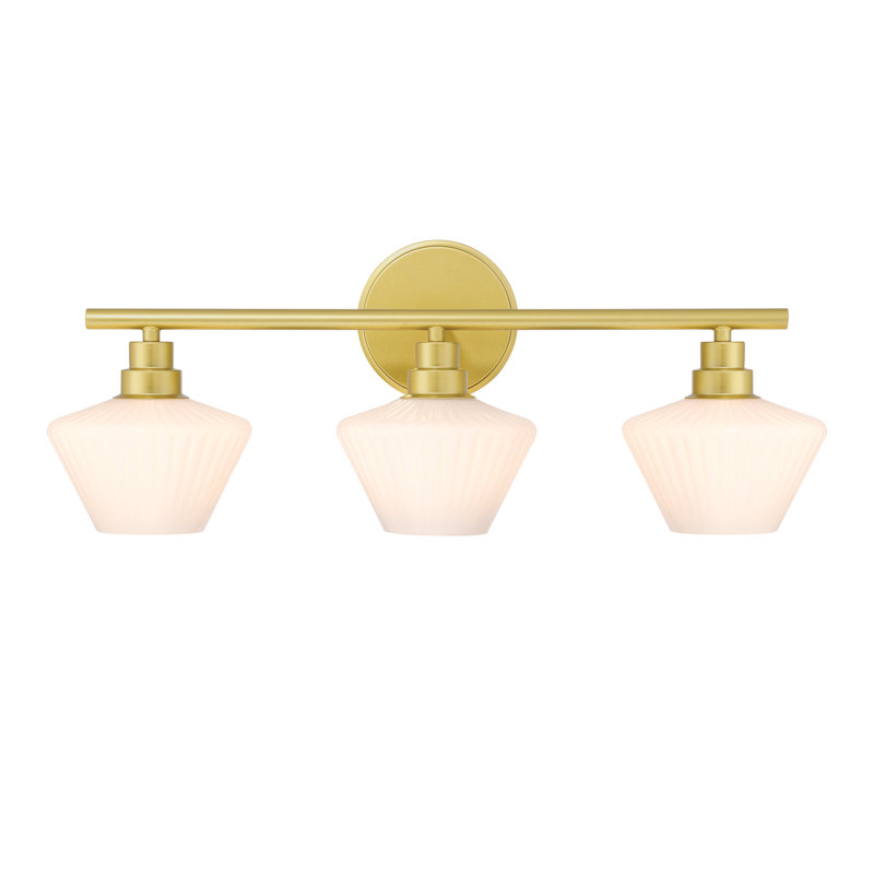 3 - Light Dimmable Bath Sconce, Gold