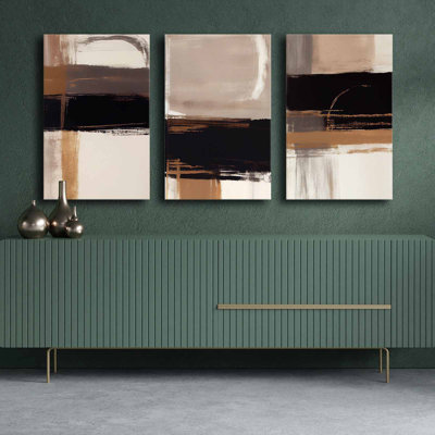 Stunning Decorative Canvas Painting Set (3 Pieces), 100% Canvas, Total Size: 57.1 x 27.6 inches | 100% Pine Wood Frame, Thickness: 0.1 inches | Perfect for Living Room & Bedroom Decor, Vibrant Colors and Elegant Design