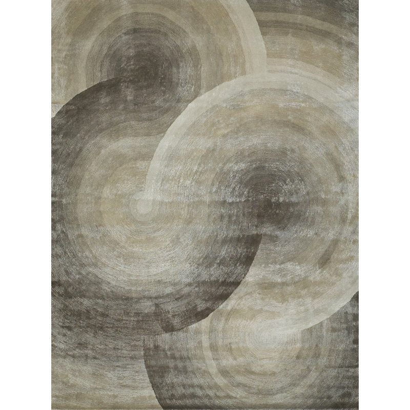 Mitomo hand-tufted Wool/Viscose Taupe Area Rug