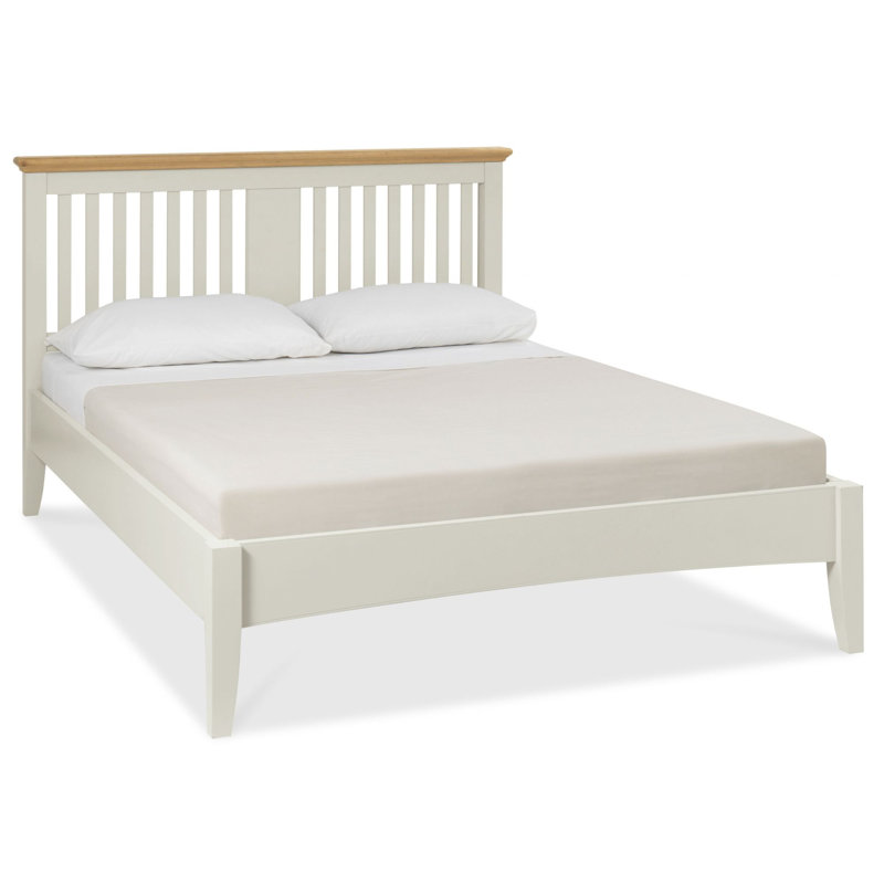 Raffin Solid Wood Bed, White, Double (4'6)