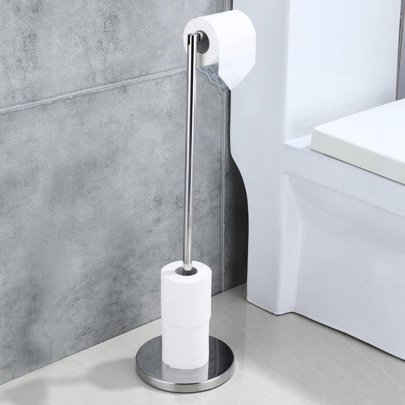 Porte-papier hygiénique sur pied SUS304, Chrome