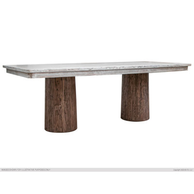 Table de salle à manger en bois massif 86,5 po Dijank