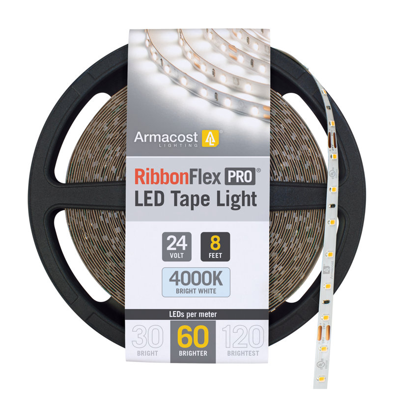RibbonFlex Pro, 24 V, 4 000 K, 60 DEL / M, IP20, bande lumineuse sous l'armoire 2,5 M