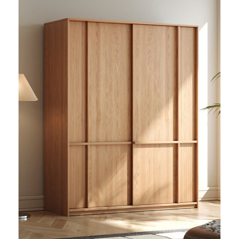 Simple Modern Log Style Push Pull Wardrobe, 78.74" H x 62.99" W x 23.62" D