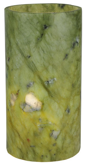 Green Jadestone Cylindrical Candle Holder