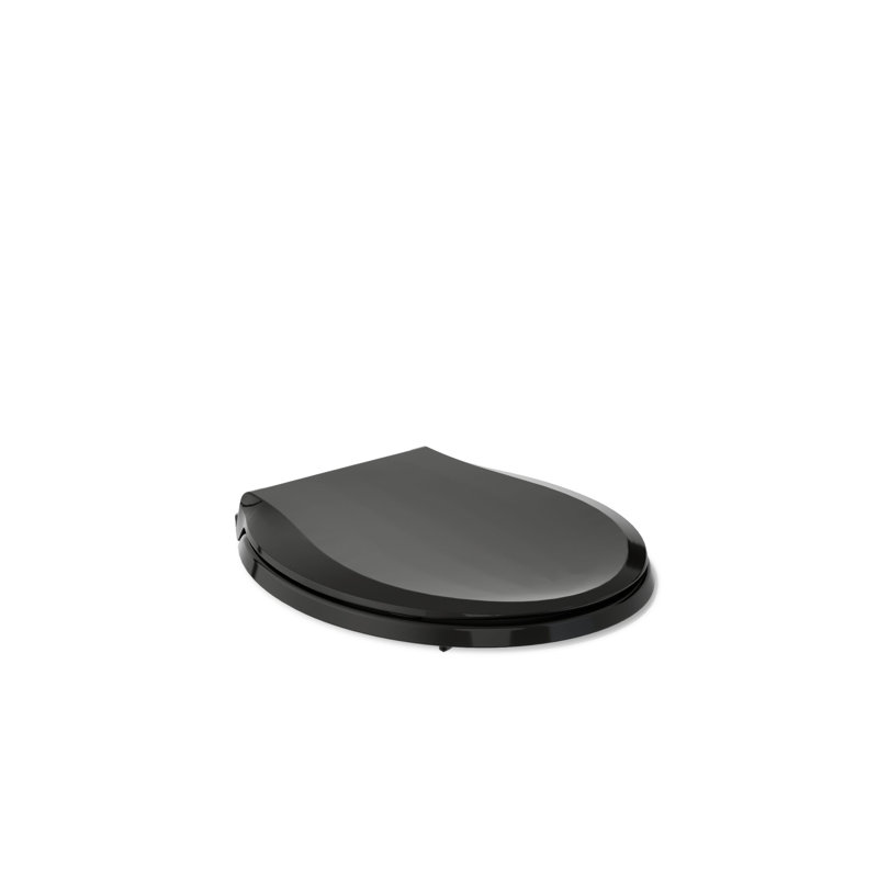 Cachet® Quiet-close™ Round-front Toilet Seat, Black, Ready Latch