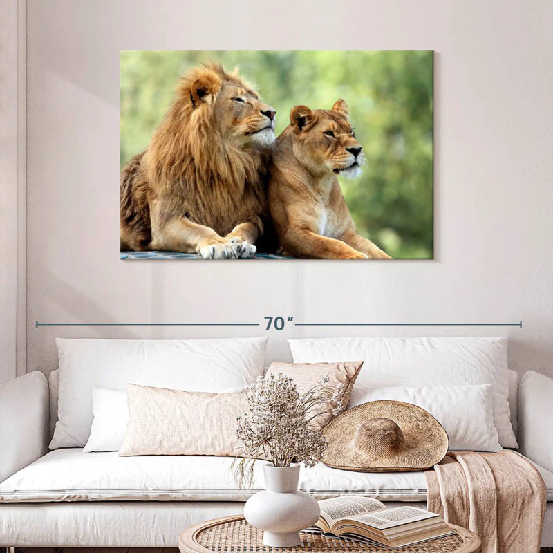 Lion Couple, 24" H x 36" W