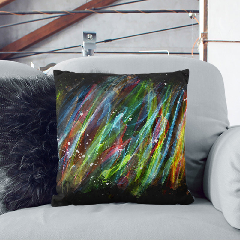 Rainbow Smoke Vol (5) Square Throw Cushion, 55cm H x 55cm W x 20cm D, Stone
