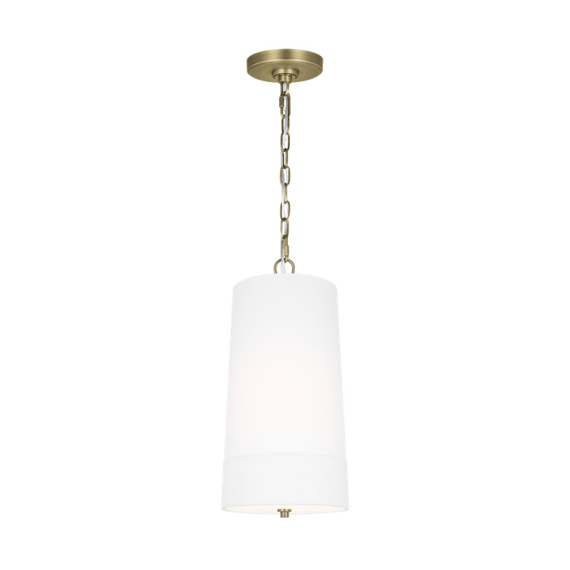 Time Worn Brass Indoor/Outdoor Drum Pendant Light with Etched Glass Diffuser