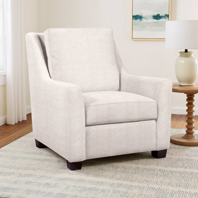 Murakami Gabi 35 inches Wide Armchair, Java, White Sugar Performance; 0863-91