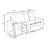 2-Piece Dark gray microfiber double-arm loveseat