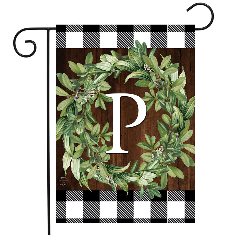 Drapeau de jardin couronne monogramme P