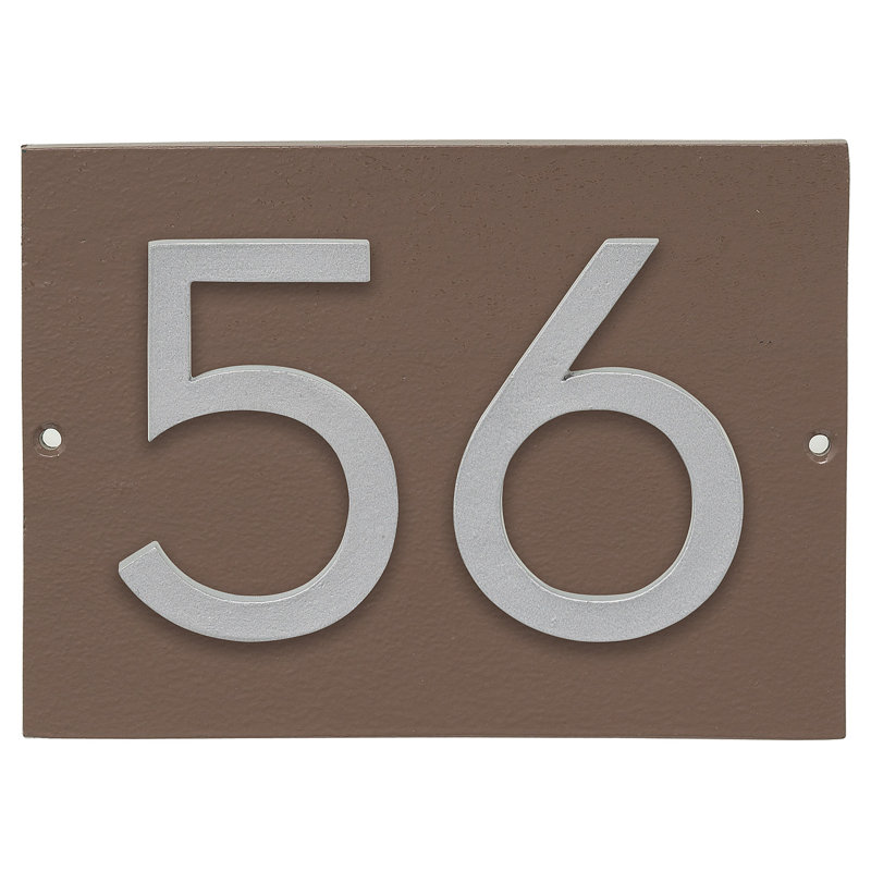 Plaque d’adresse murale sur 1 ligne flottante, Argent, Oui, Sable