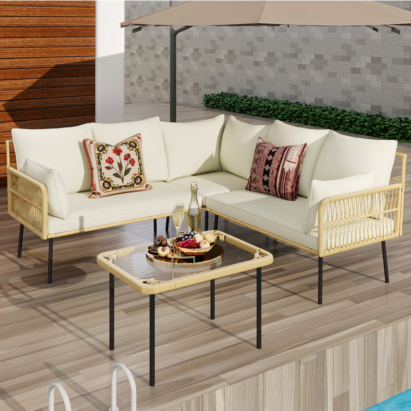 Boho 4 Pieces Patio Furniture Set