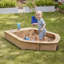 Kids Boat Sandpit with Seating and Cover