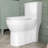 One-Piece Toilet 1.1/1.6 GPF Dual Flush Elongated With 17 In. Chair Height Toilet In White Soft Close Seat Included