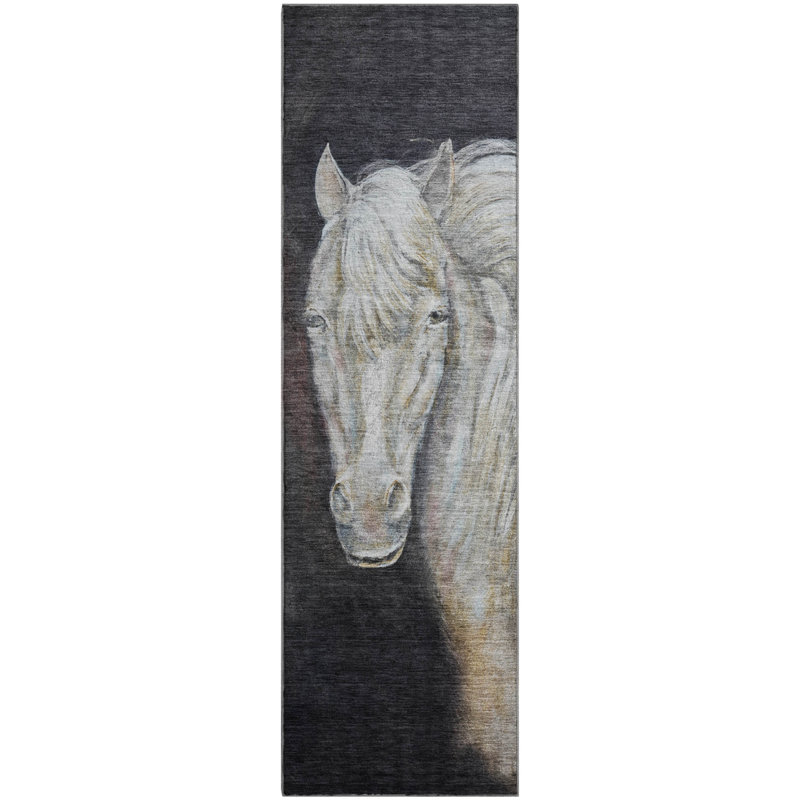 Premium Machine Washable Mayfield AMF2080 Animal Rug, 2'3" x 7'6" Runner, Ivory