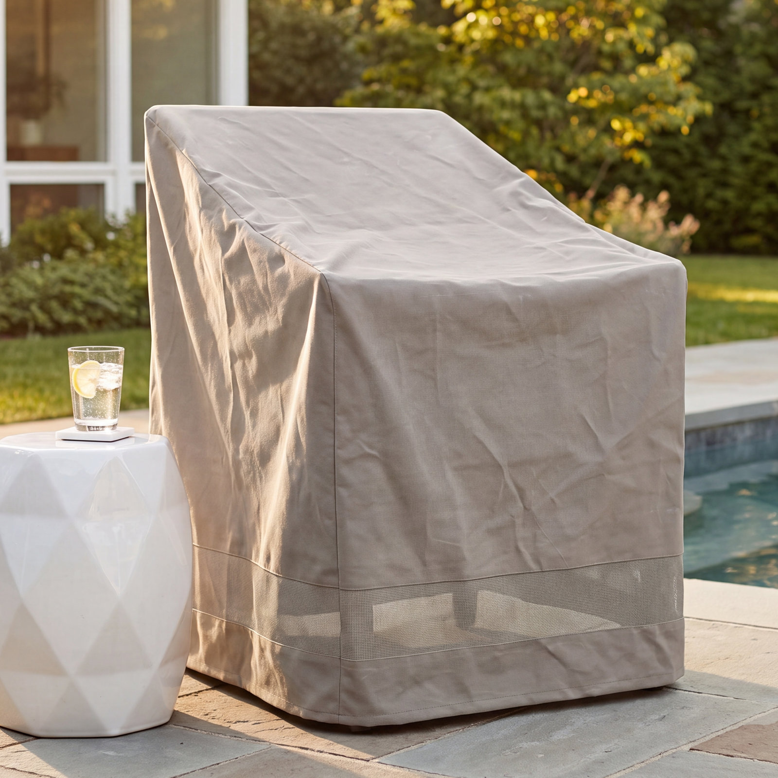 Nanette Outdoor Patio Chair Cover, 32.25" H x 24.75" W x 28.25" D