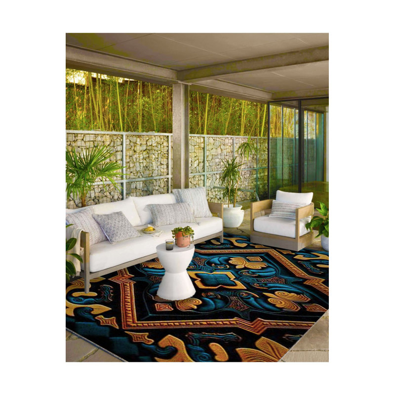 Tapis tissé à base de tuiles et tapis lavable, Carré 3 pi 3 po