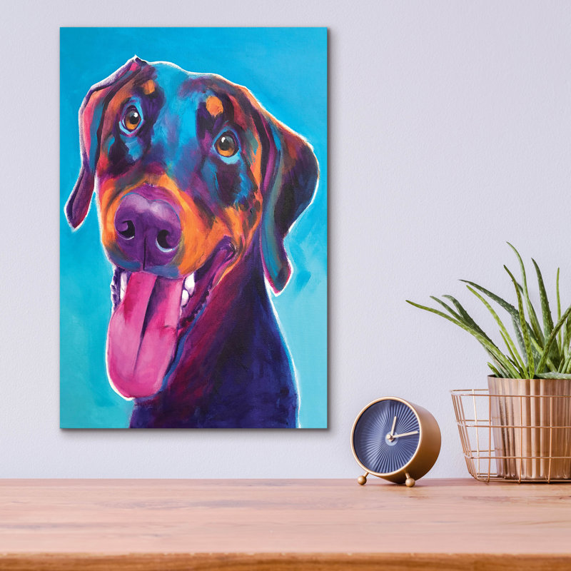 "Doberman - Annie" par Dawg Painter, H 16 po x l 12 po x P 0,13 po
