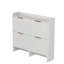 42.9 Inch Slatted Style 4 Flip Door Shoe Cabinet With Tabletop Baffle-1144593188