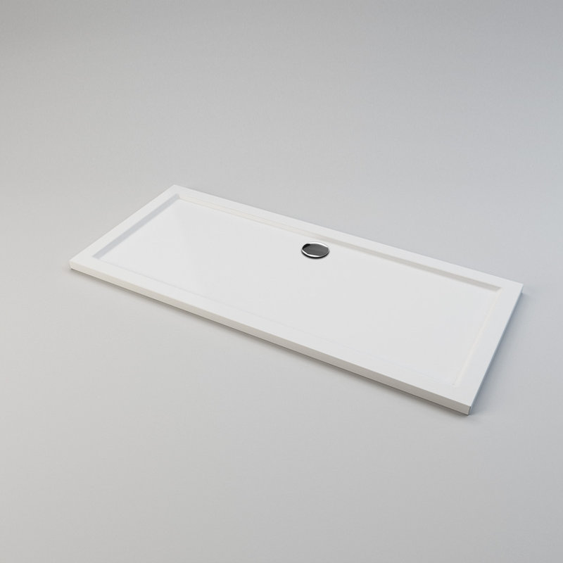 Carnbore Stone Standard Shower Tray - White, 40mm H x 1700mm W x 800mm D