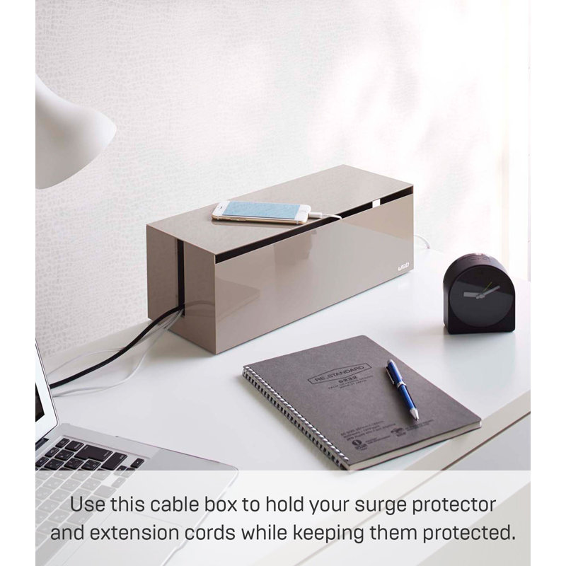 Gray Plastic Lidded Cable Management Box