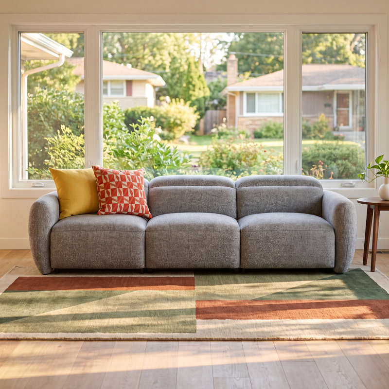 Astro 109'' Upholstered Power Reclining Sofa, Nathan Grey