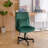 Green Velvet Criss Cross Armless Office Chair With Wheels - Versatile For Home Office, Meditation & Makeup