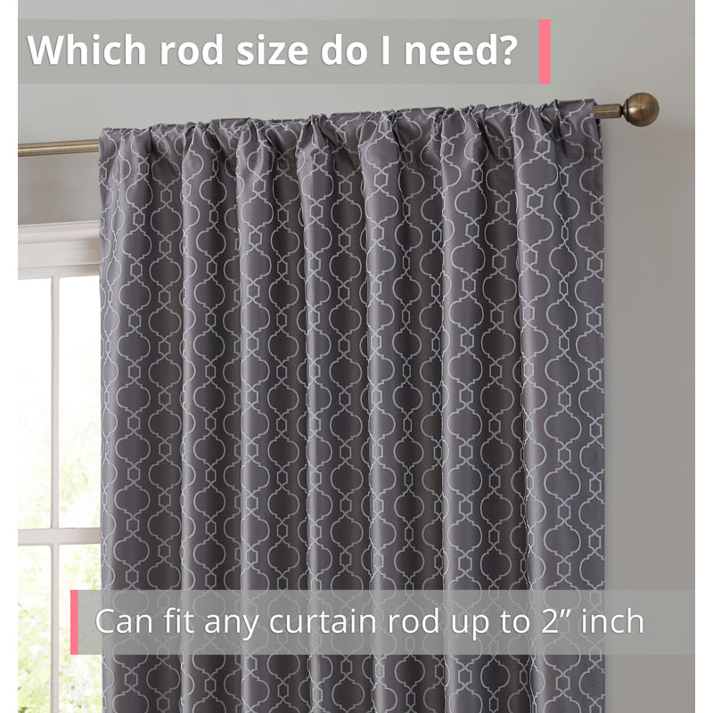 Ritenour Curtain Pair, 52" W x 96" L, Gray
