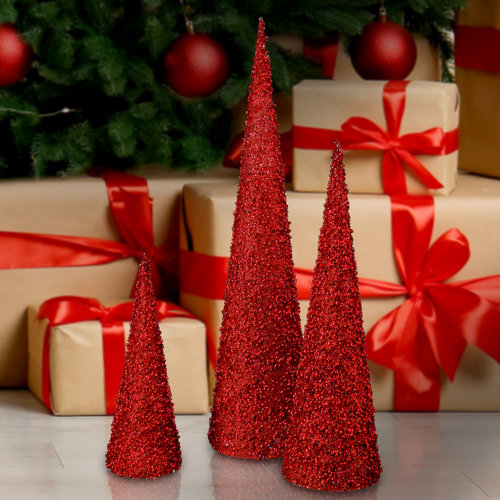 Regency International 3 Piece Glitter Cone Tree Set & Reviews | Wayfair