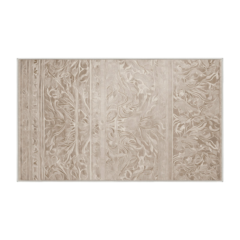 Tapis beige lavable à la machine, Rectangle 2 pi x 3 pi