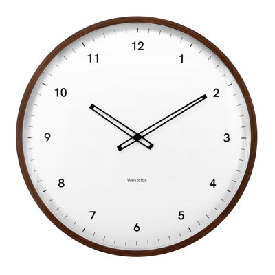 Westclox 12" Contemporary Minimal Woodgrain Wall Clock with Quartz Accuracy