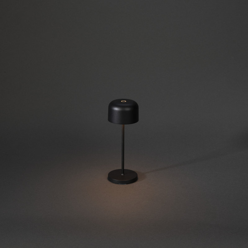 Lille Mini Cordless Table Lamp - USB Rechargeable, Dimmable LED, Elegant Design, Black, 20cm H x 7.5cm W x 7.5cm D