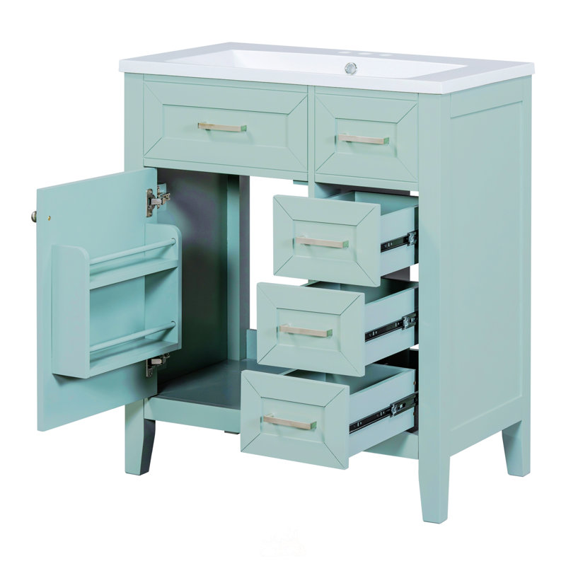 Meuble-lavabo 30 po avec lavabo, Vert
